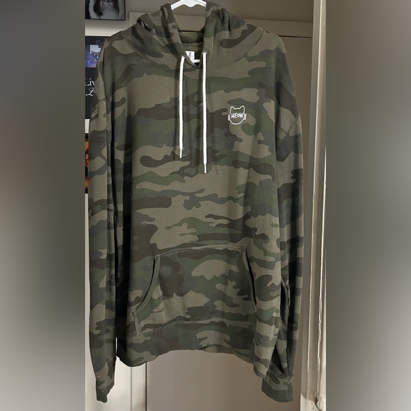 Independent Trading Company Tops - INDEPENDENT TRADING COMPANY CAMO HOODIE W/ MEOW PRINT ON FRONT & BACK